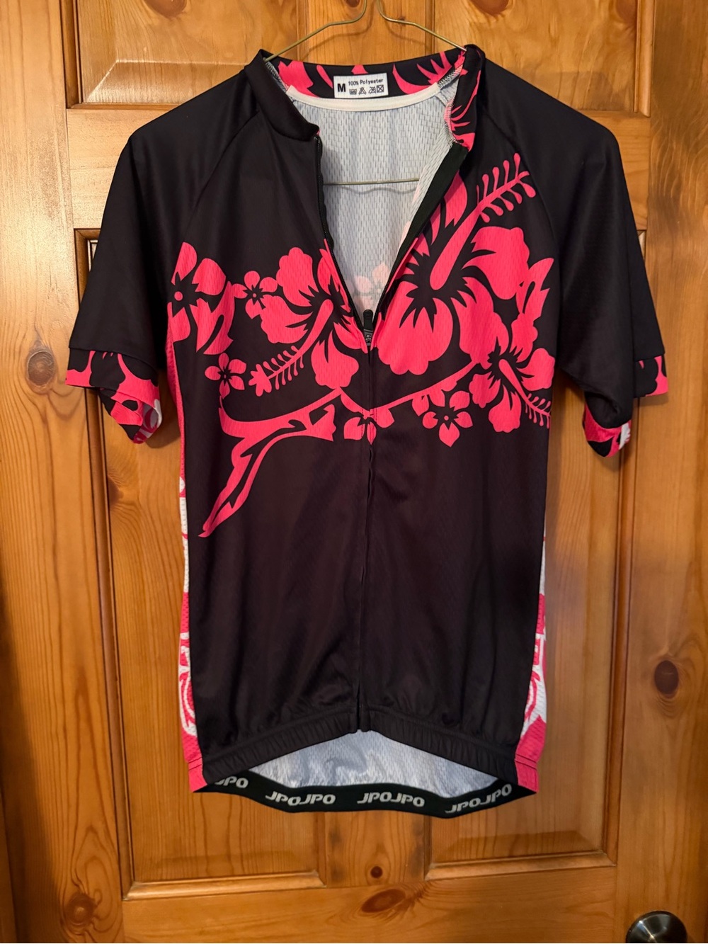 Black and Hot Pink Floral Women's Cycling Jersey